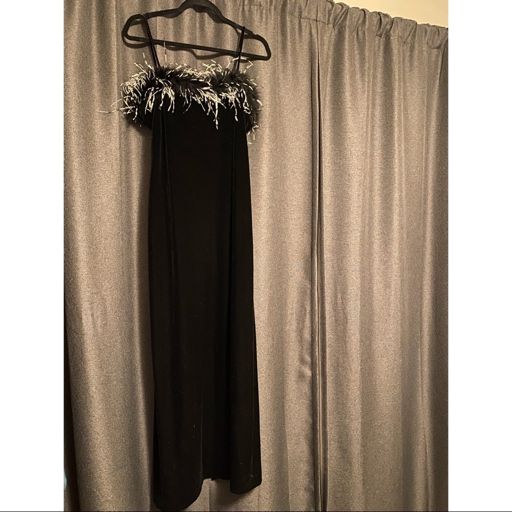 Vintage Alex Evenings Velvet Feather Dress
